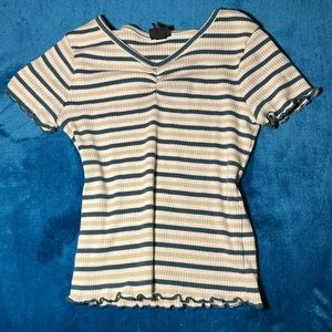 light green and white crop top